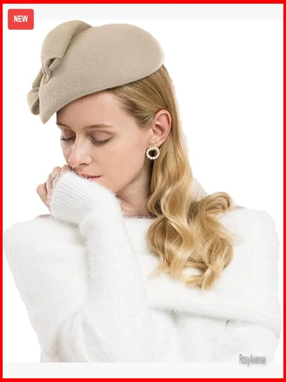 Wool Felt Fascinator Pillbox Hat for Church Tea Party Events